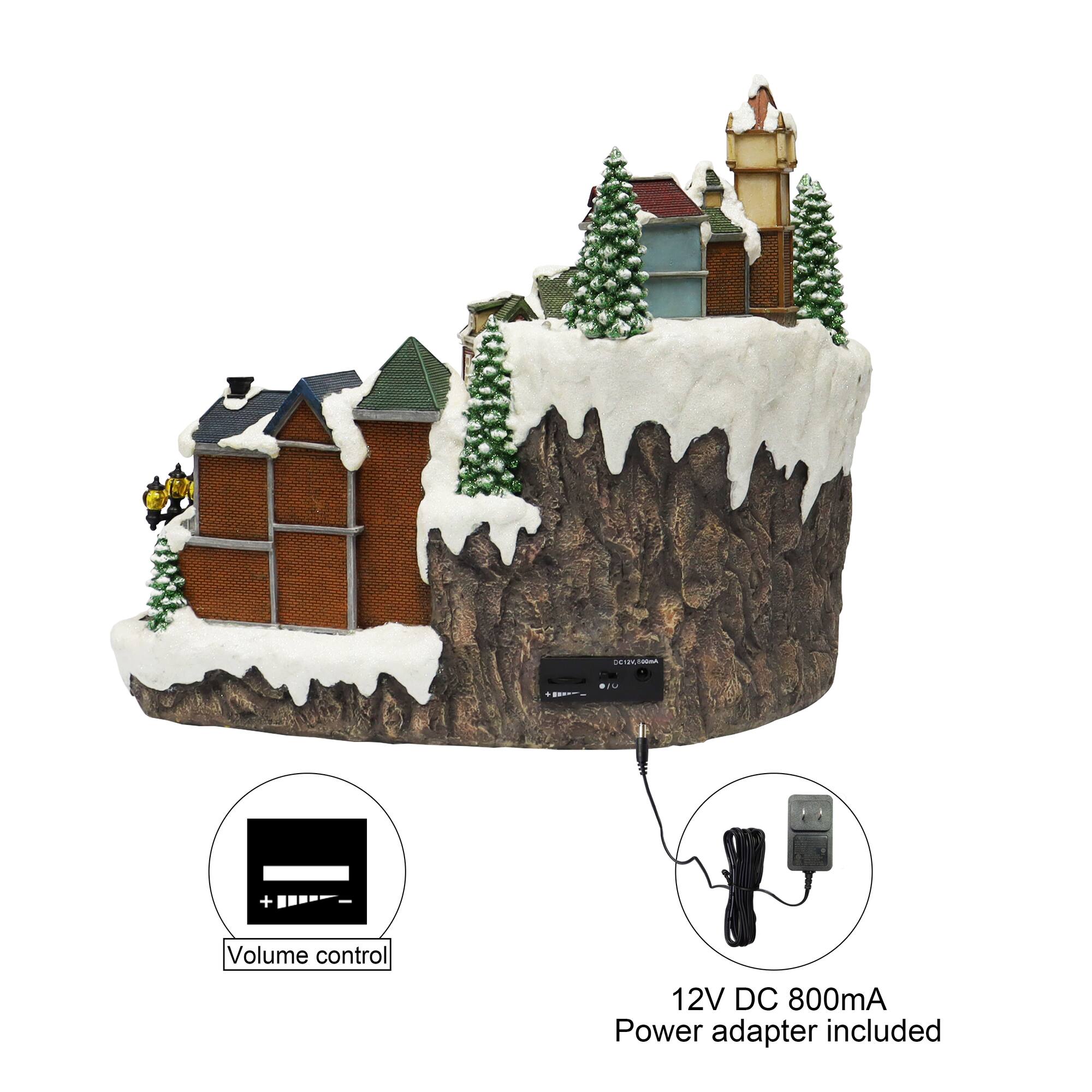 Moments in Time 14.8" Animated Tiered Village Town Centerpiece Décor
